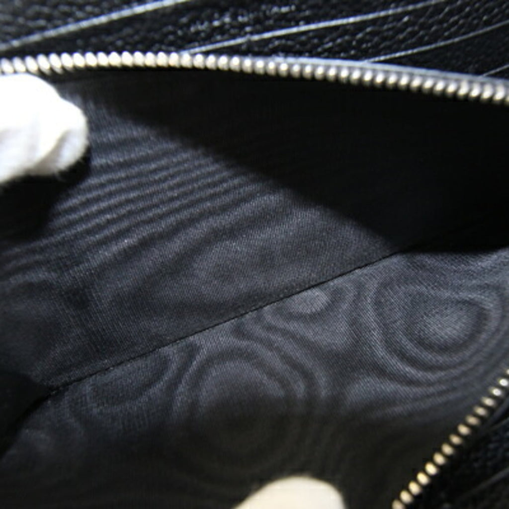 Saint Laurent Black Leather Long Wallet (Bi-Fold) (Pre-Owned)