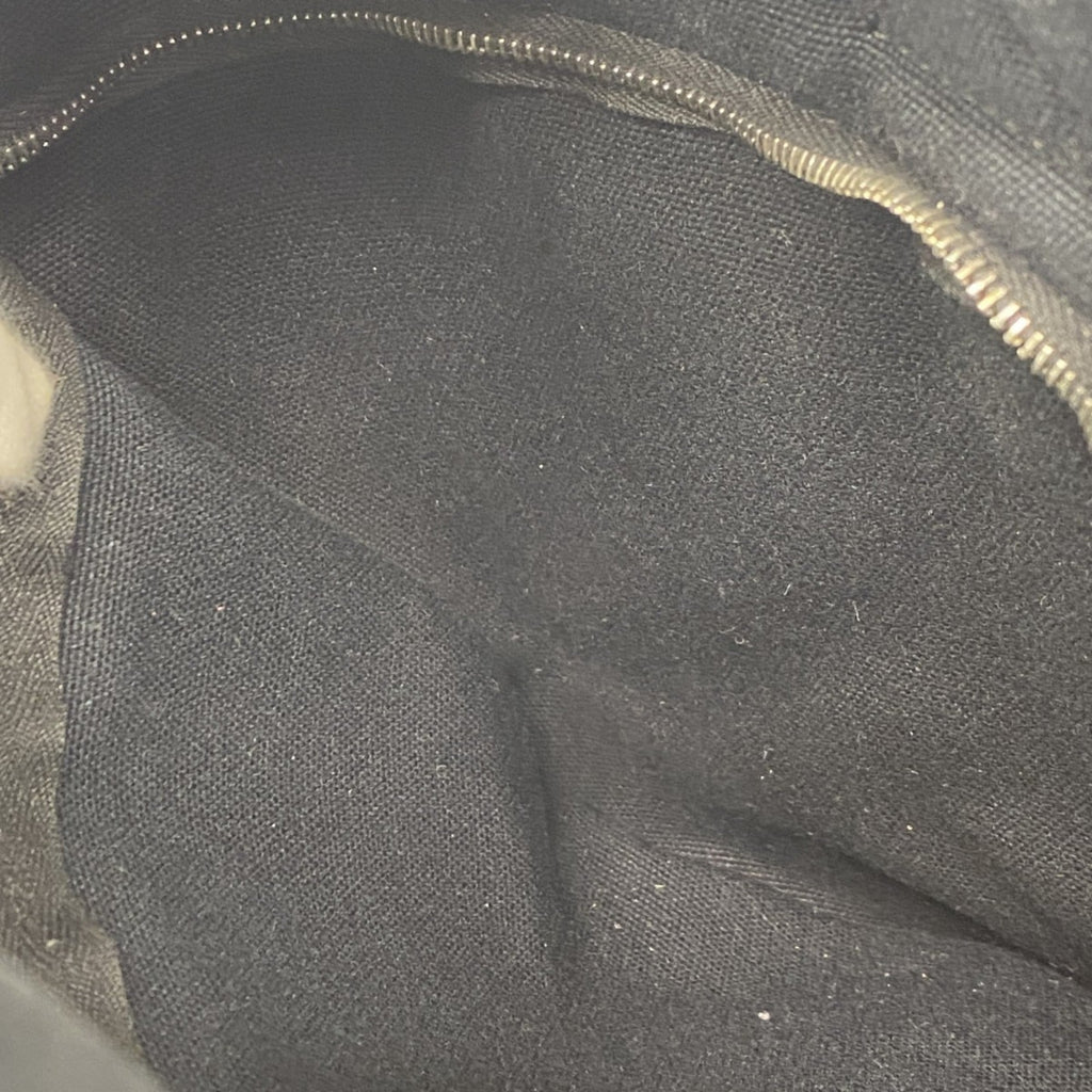 Hermes Beige Black Canvas Handbag (Pre-Owned)