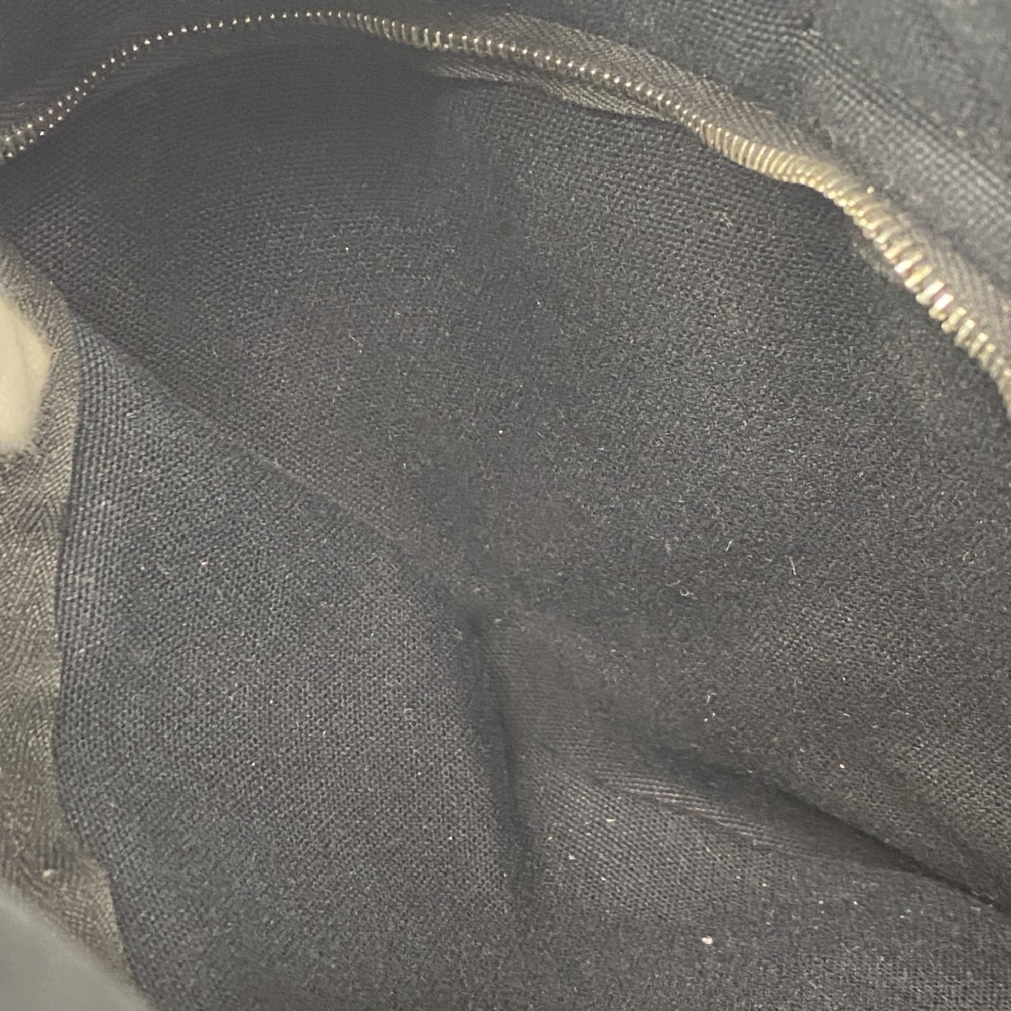 Hermes Beige Black Canvas Handbag (Pre-Owned)