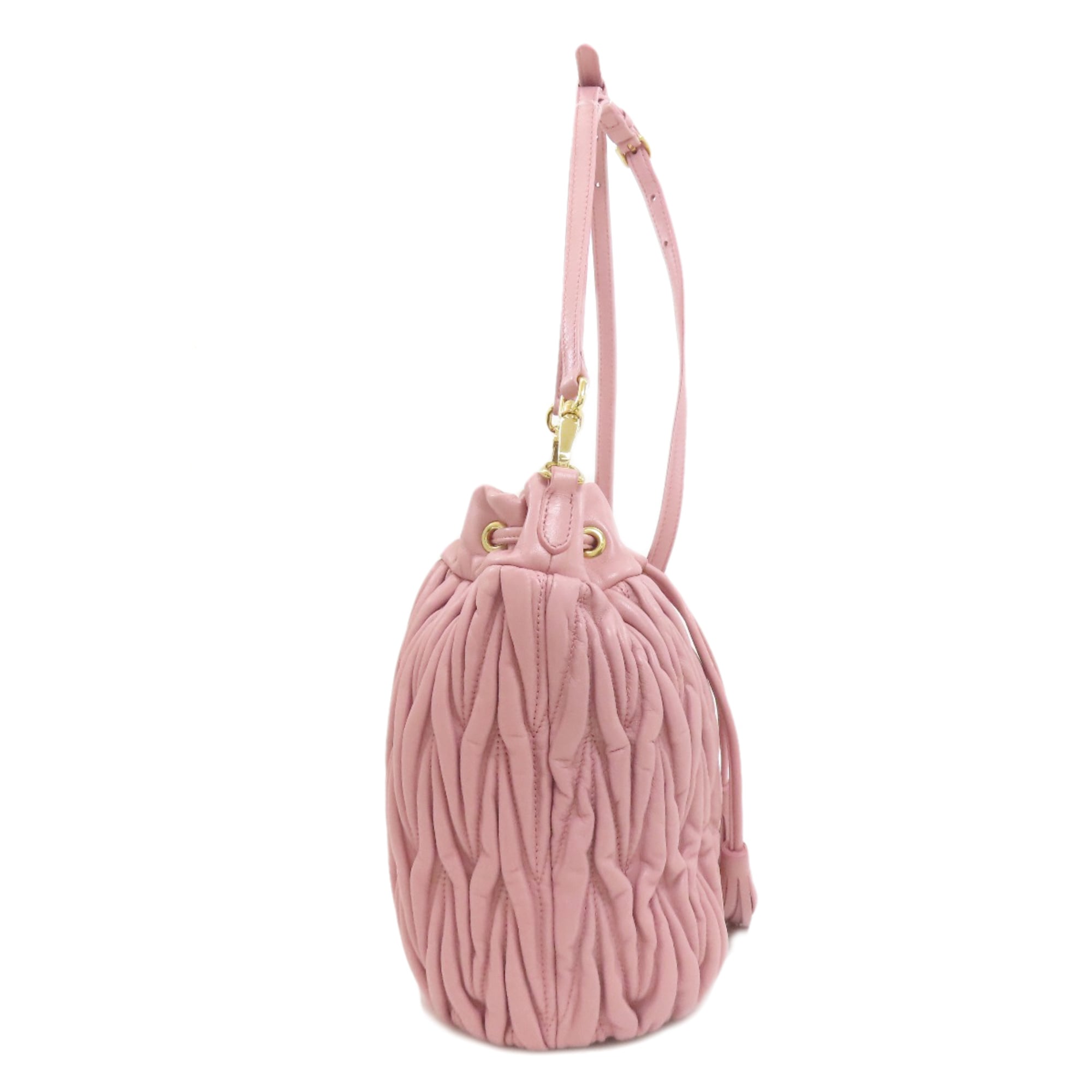 Miu Miu Pink Leather Baguette Bag Shoulder Bag (Pre-Owned)