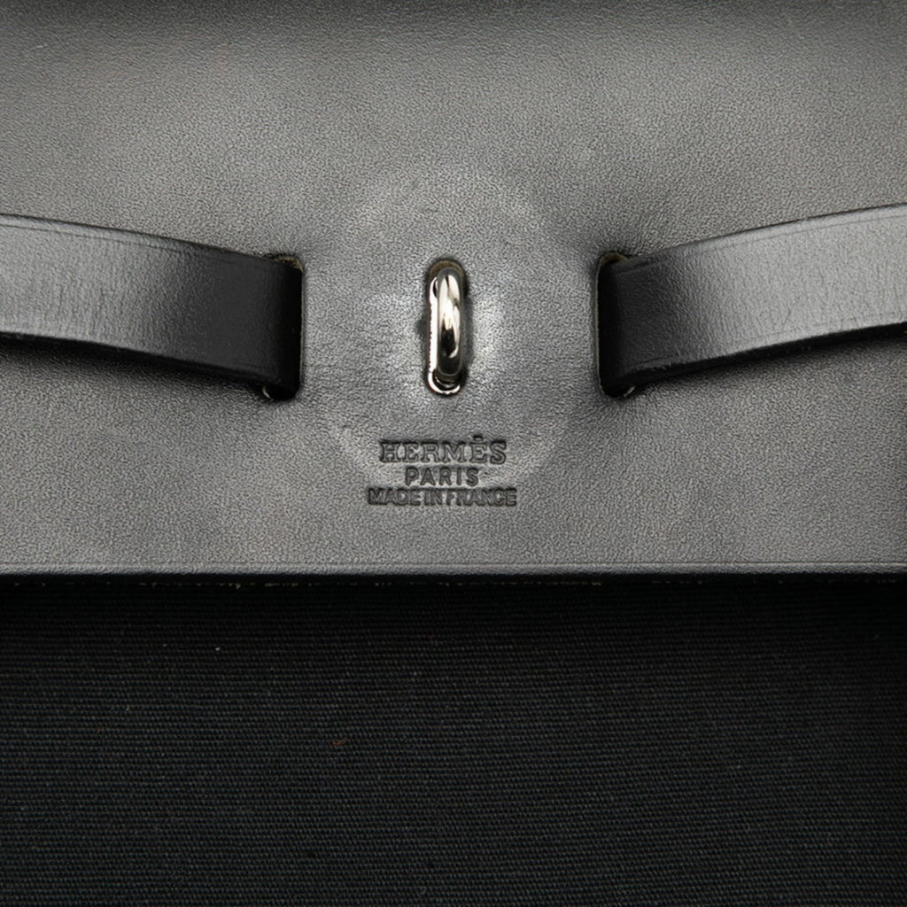 Hermes Black Toile Officier Leather Backpack (Pre-Owned)