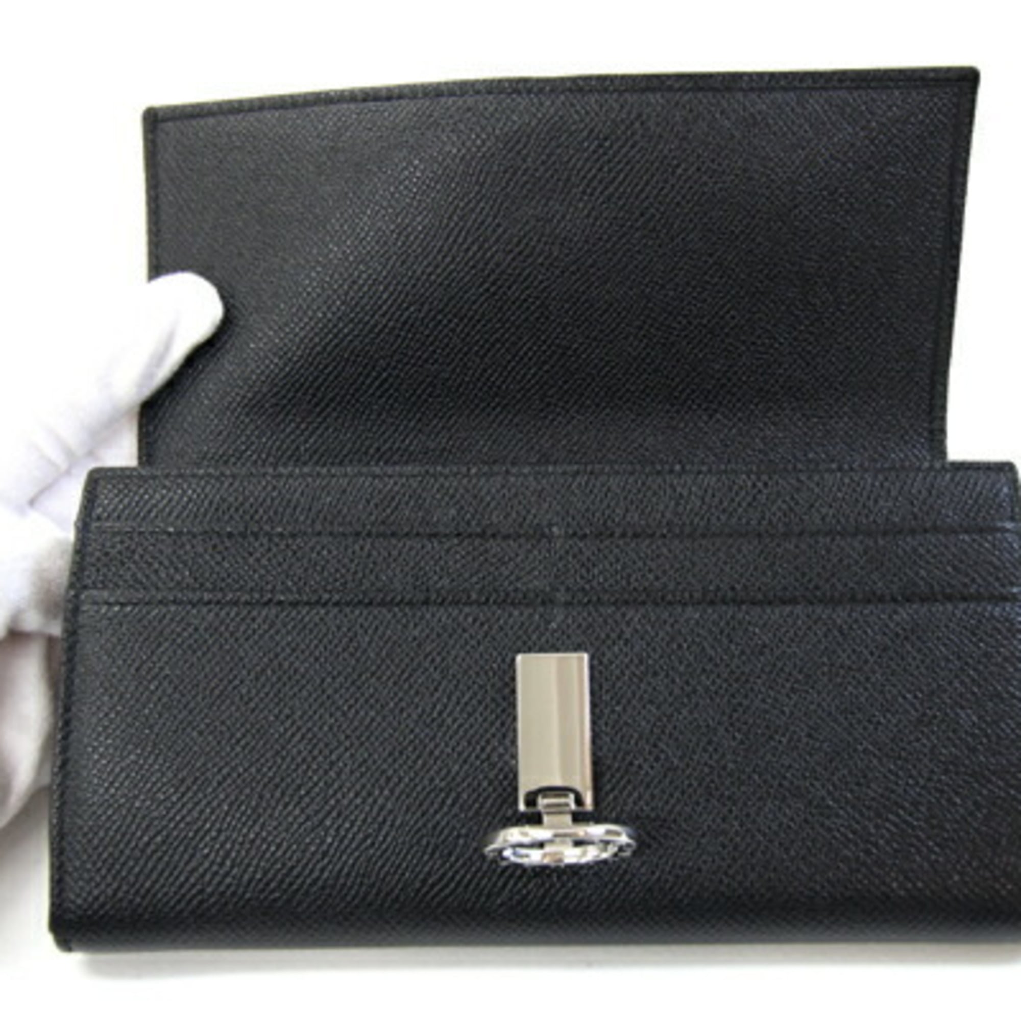 Bvlgari Black Leather Long Wallet (Bi-Fold) (Pre-Owned)