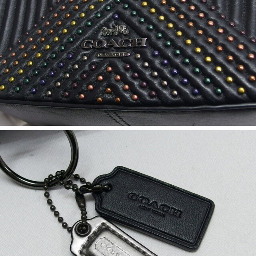 Coach Black Leather Clutch Bag Shoulder Bag (Pre-Owned)