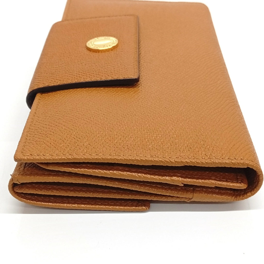 Bvlgari Brown Leather Long Wallet (Bi-Fold) (Pre-Owned)