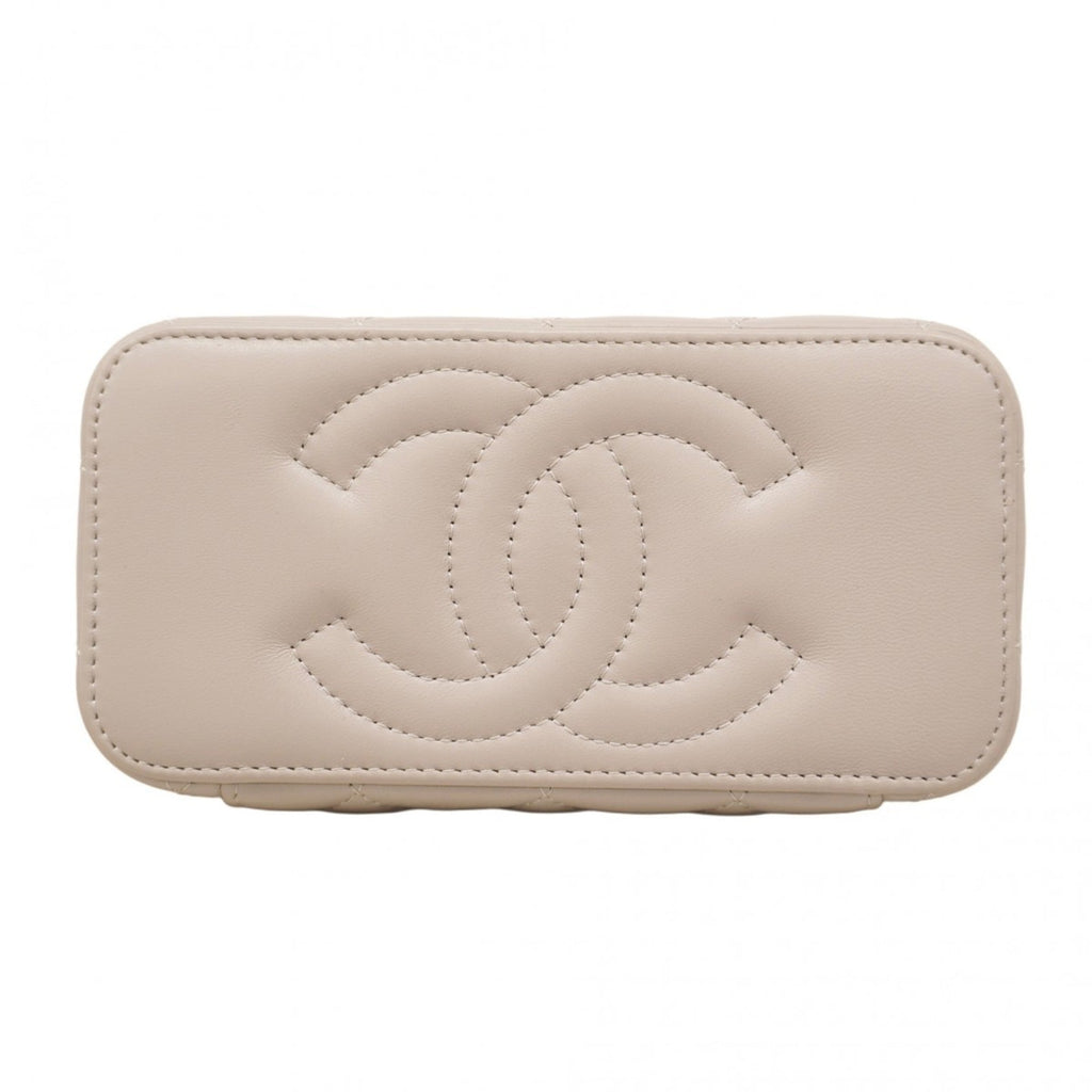 Chanel Gray Leather Vanity Bag (Pre-Owned)