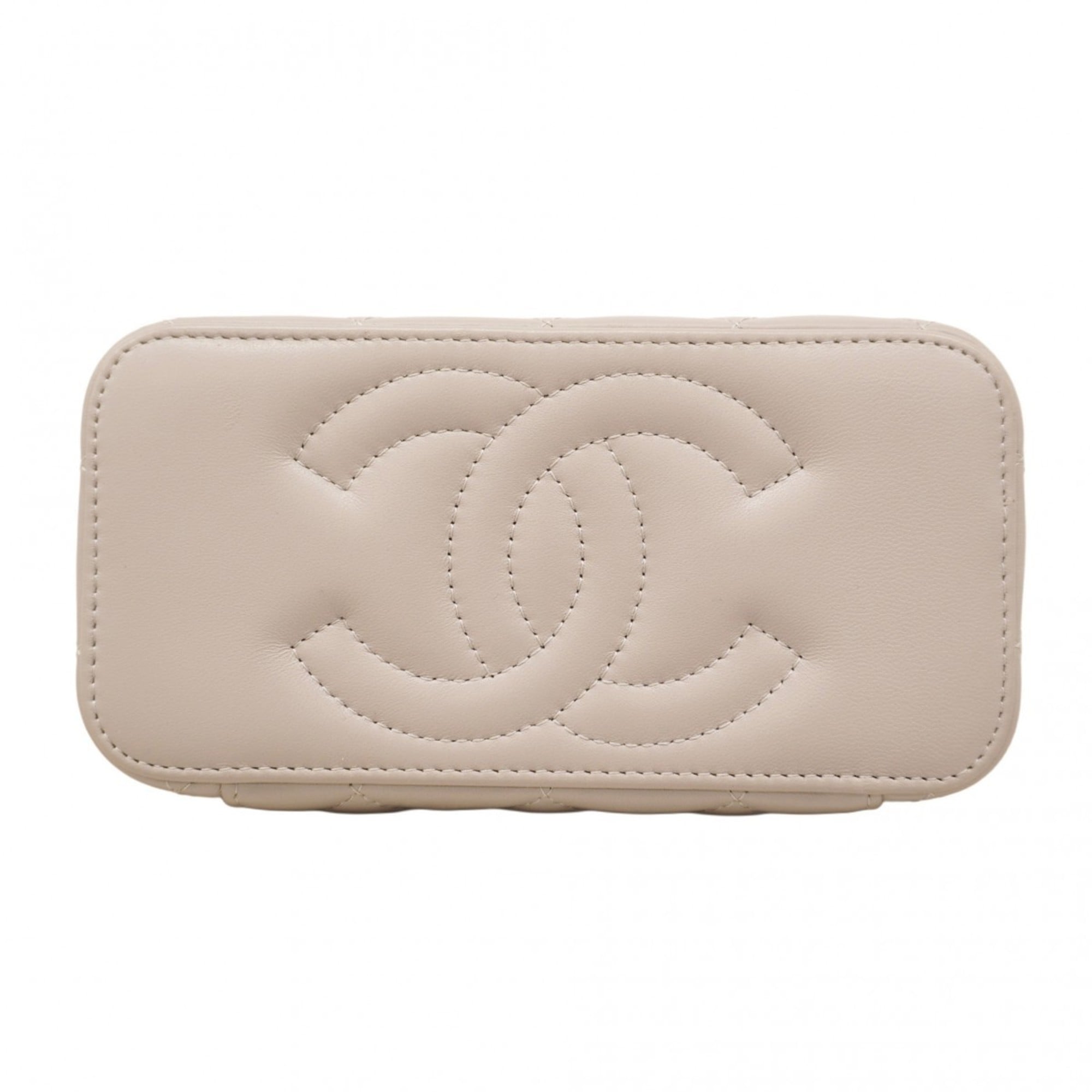 Chanel Gray Leather Vanity Bag (Pre-Owned)