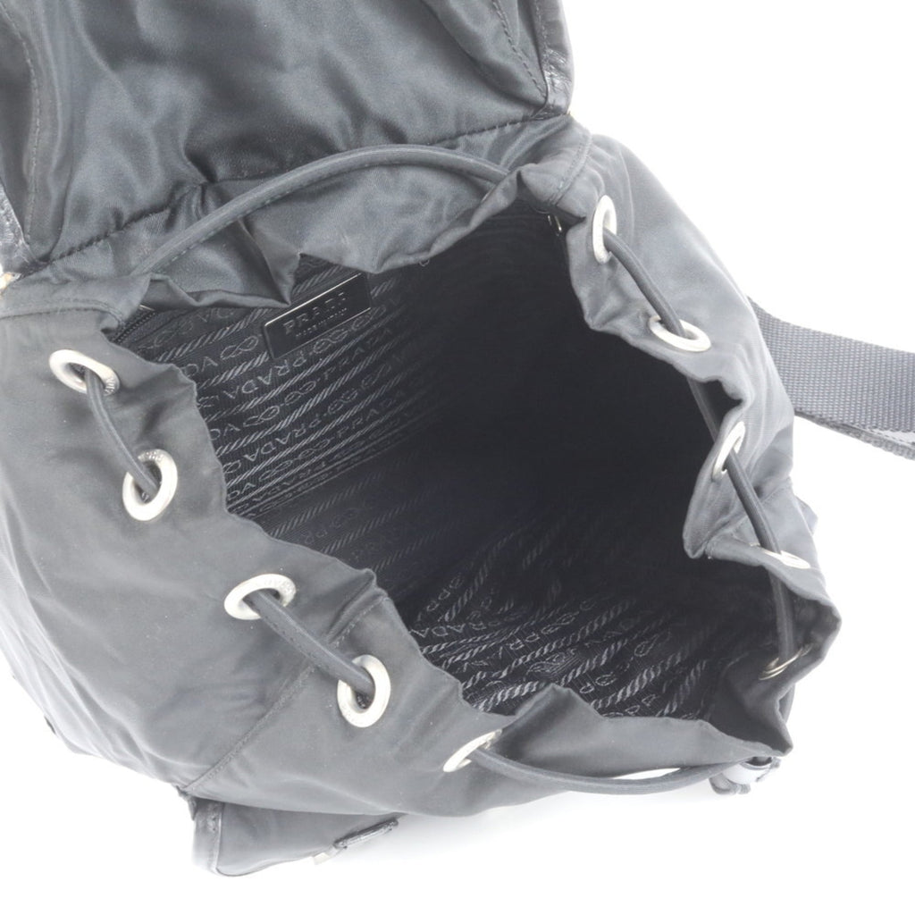 Prada Black Leather Nylon Backpack (Pre-Owned)