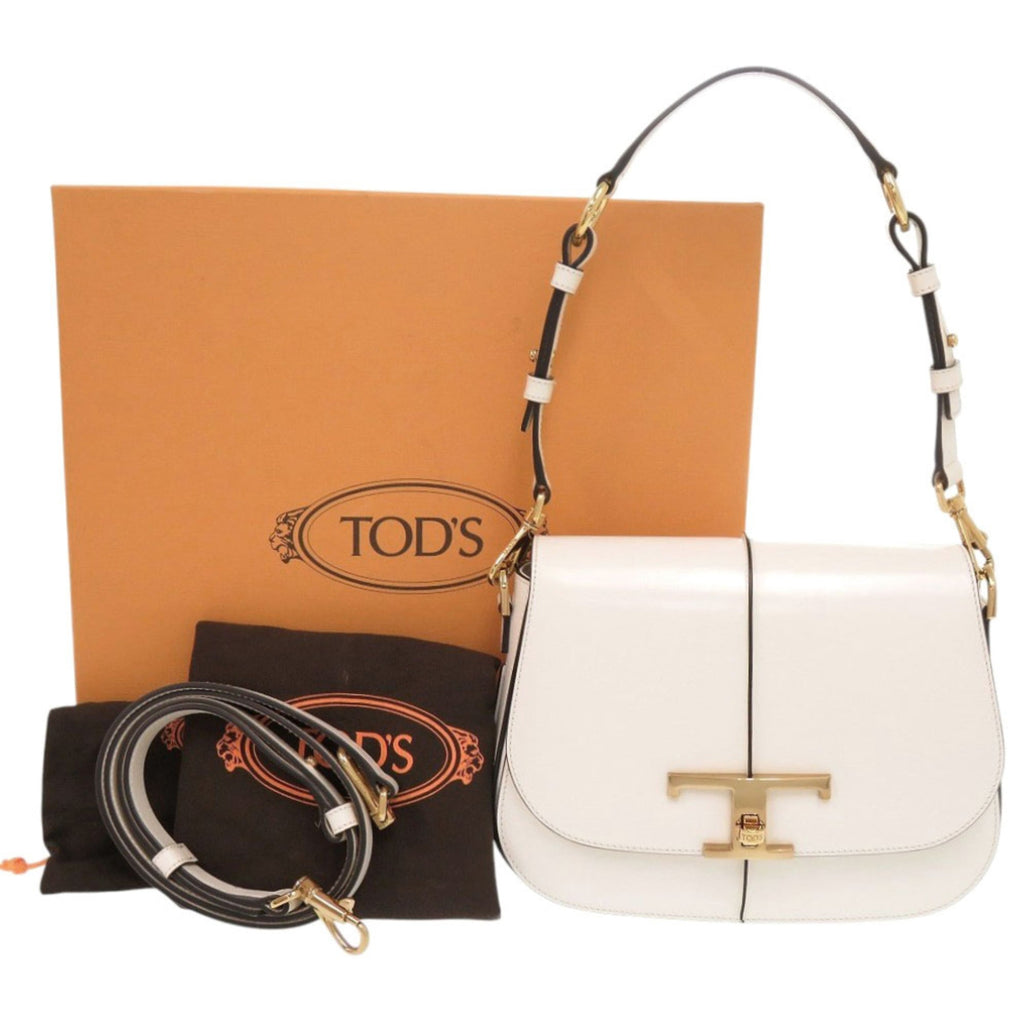 Tod's White Leather Shoulder Bag (Pre-Owned)