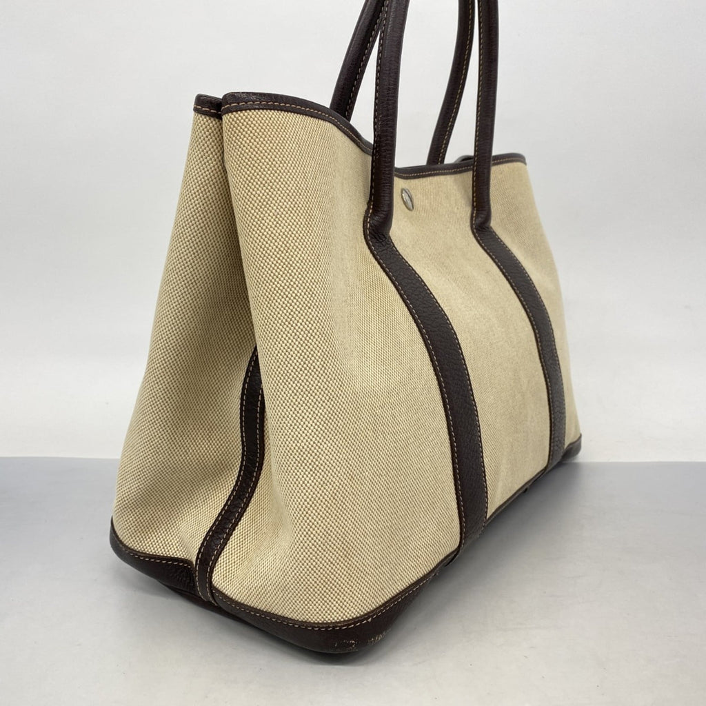 Hermes Brown Toile Officier Tote Bag (Pre-Owned)