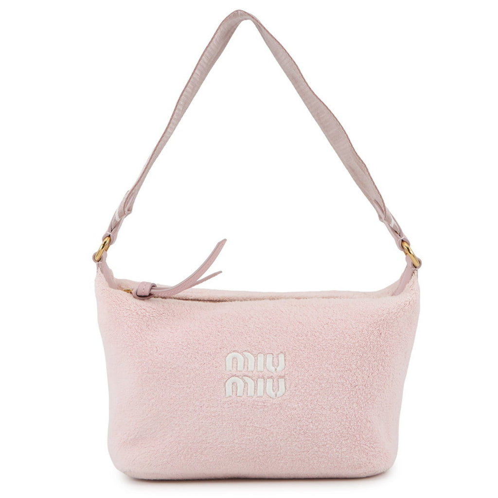 Miu Miu Pink Pile Fabric Leather Handbag (Pre-Owned)