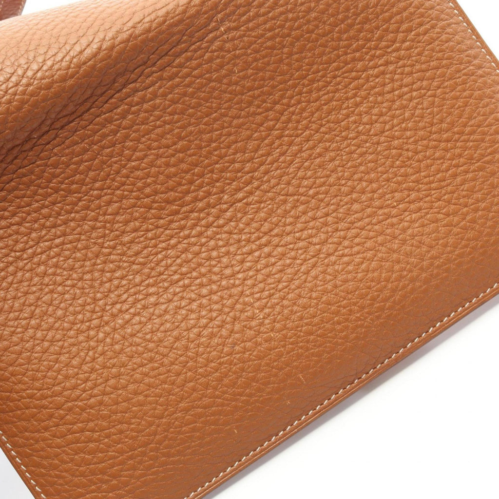Hermes Brown Taurillon Clemence Leather Long Wallet (Bi-Fold) (Pre-Owned)