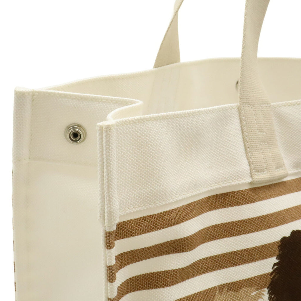 Hermes Ecru Canvas Beach Bag Shoulder Bag Tote Bag (Pre-Owned)