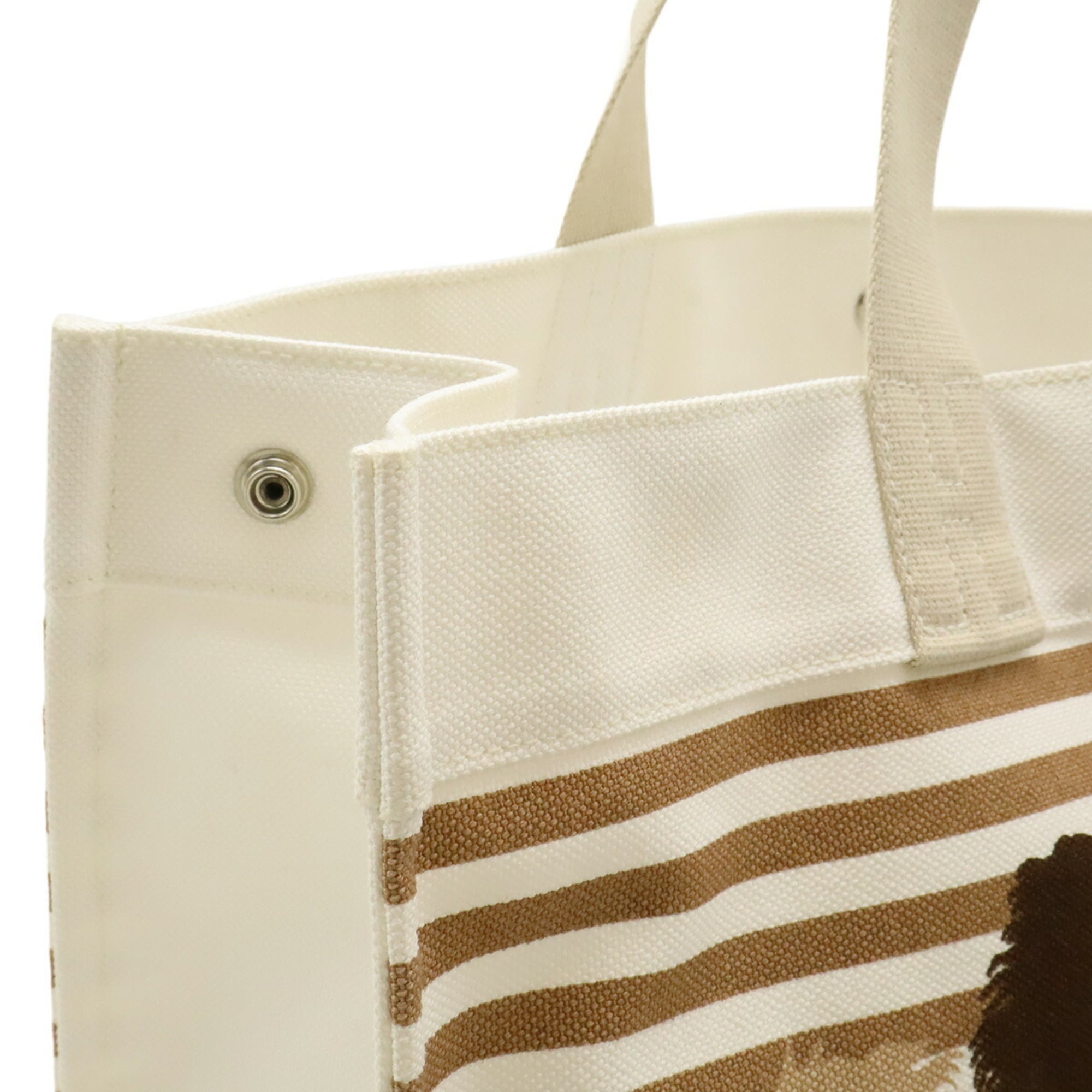 Hermes Ecru Canvas Beach Bag Shoulder Bag Tote Bag (Pre-Owned)
