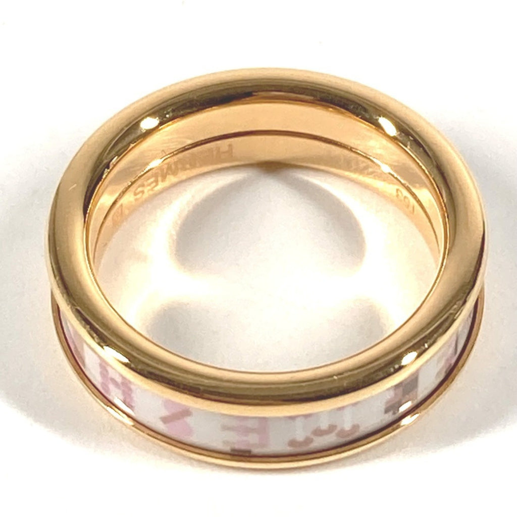 Hermes Gold Pink White Metal Band Ring (Pre-Owned)