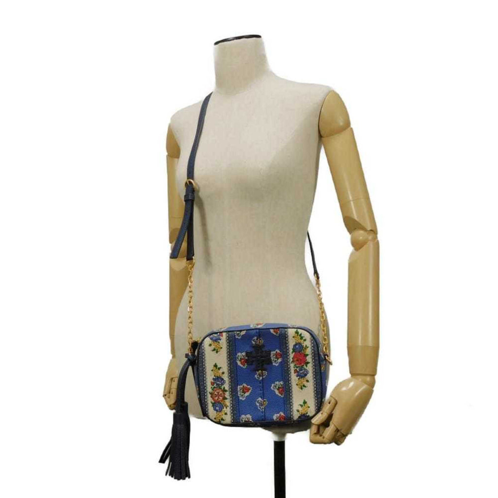 Tory Burch Blue Multi-Color Leather Shoulder Bag (Pre-Owned)