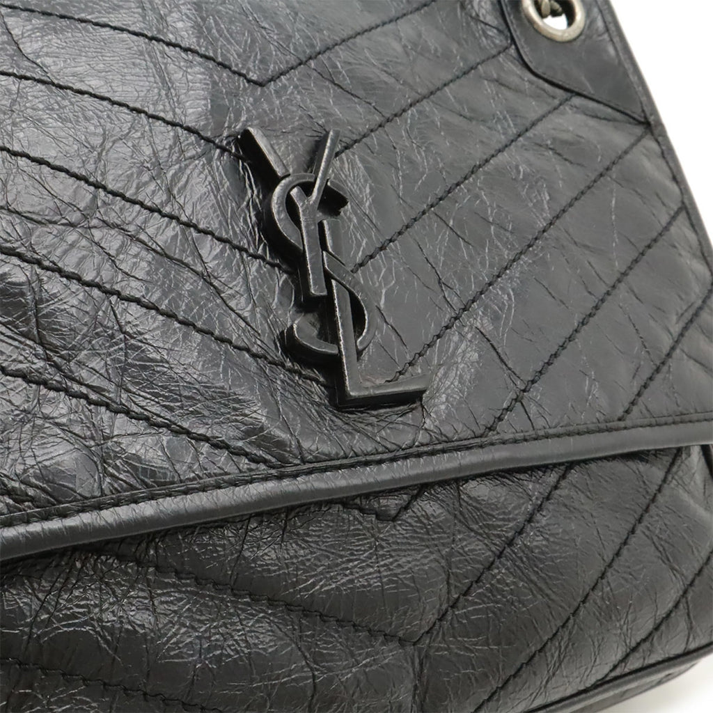 Yves Saint Laurent Black Leather Shoulder Bag (Pre-Owned)