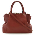 Cartier Bordeaux Leather Handbag Shoulder Bag Tote Bag (Pre-Owned)
