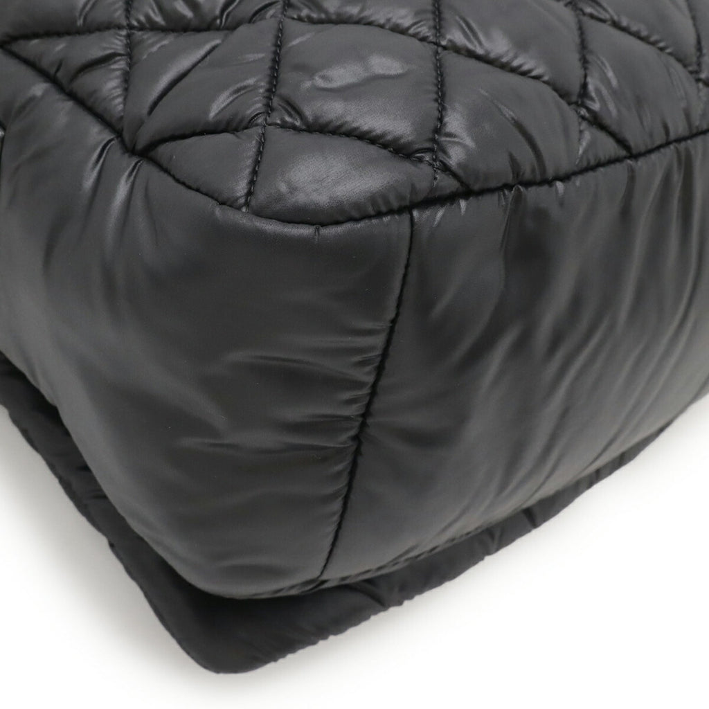 Chanel Coco Cocoon Black Nylon Leather Shoulder Bag (Pre-Owned)