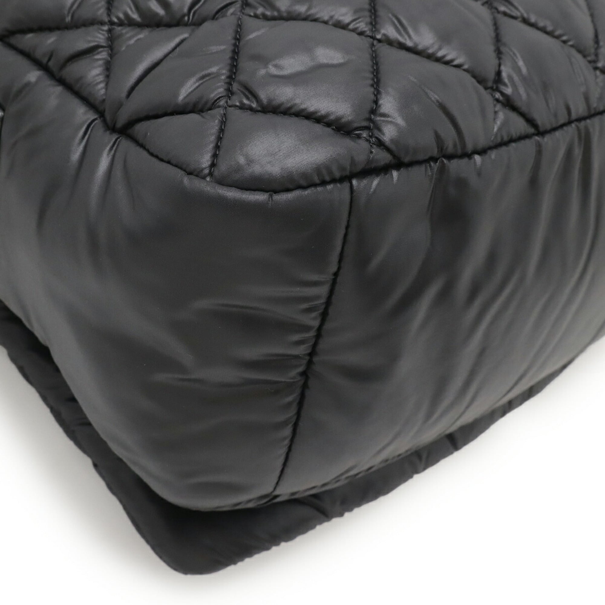 Chanel Coco Cocoon Black Nylon Leather Shoulder Bag (Pre-Owned)