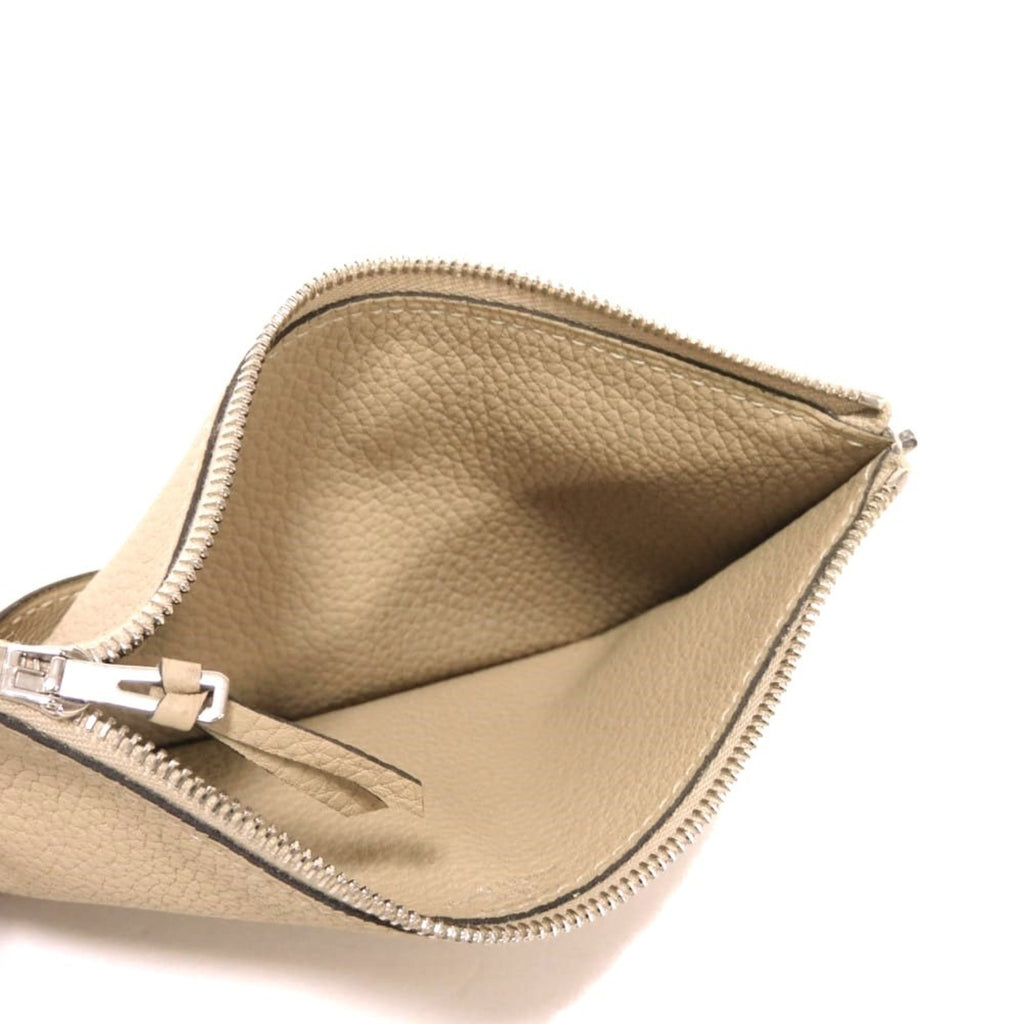 Hermes Beige Taurillon Clemence Leather Coin Purse/Coin Case (Pre-Owned)