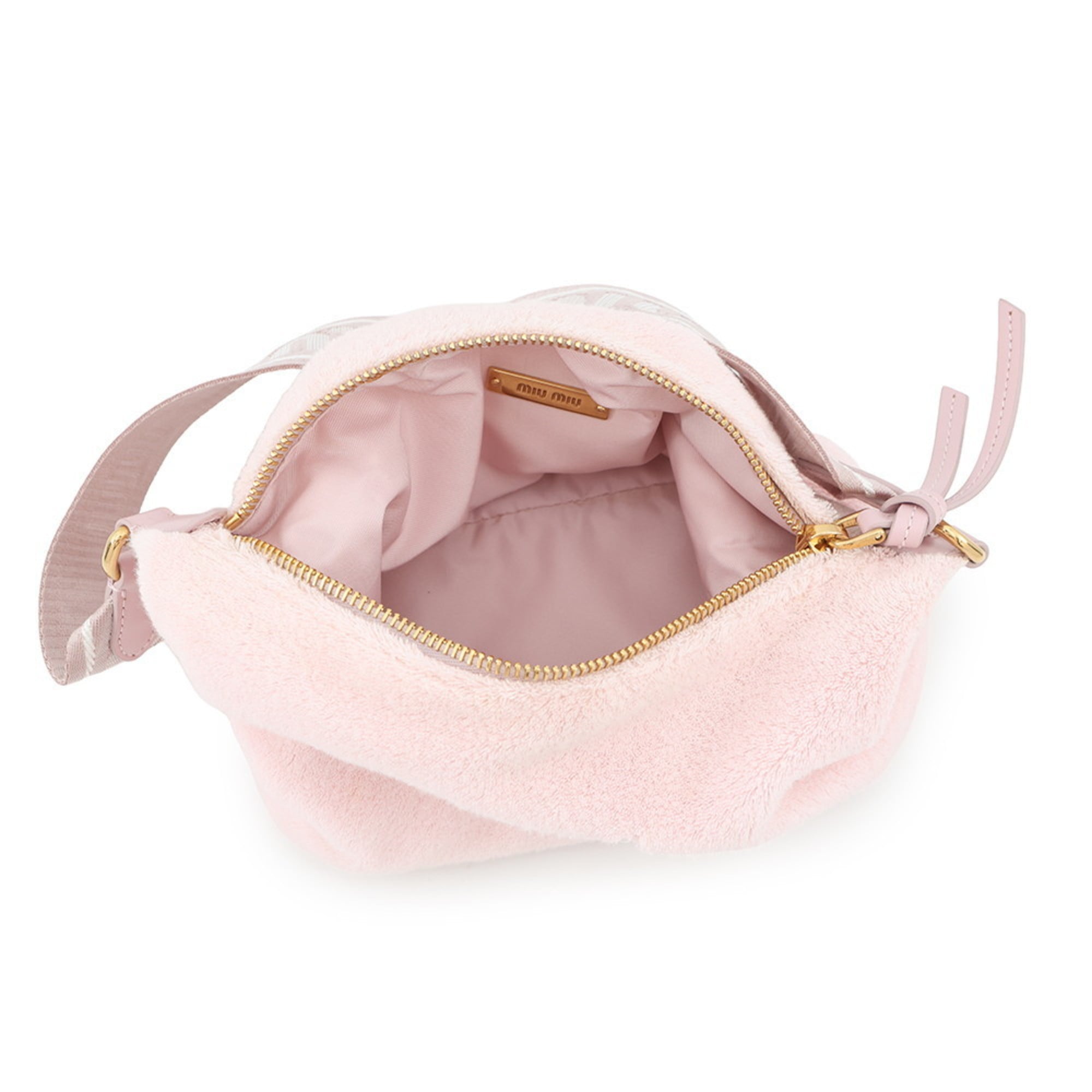 Miu Miu Pink Pile Fabric Leather Handbag (Pre-Owned)