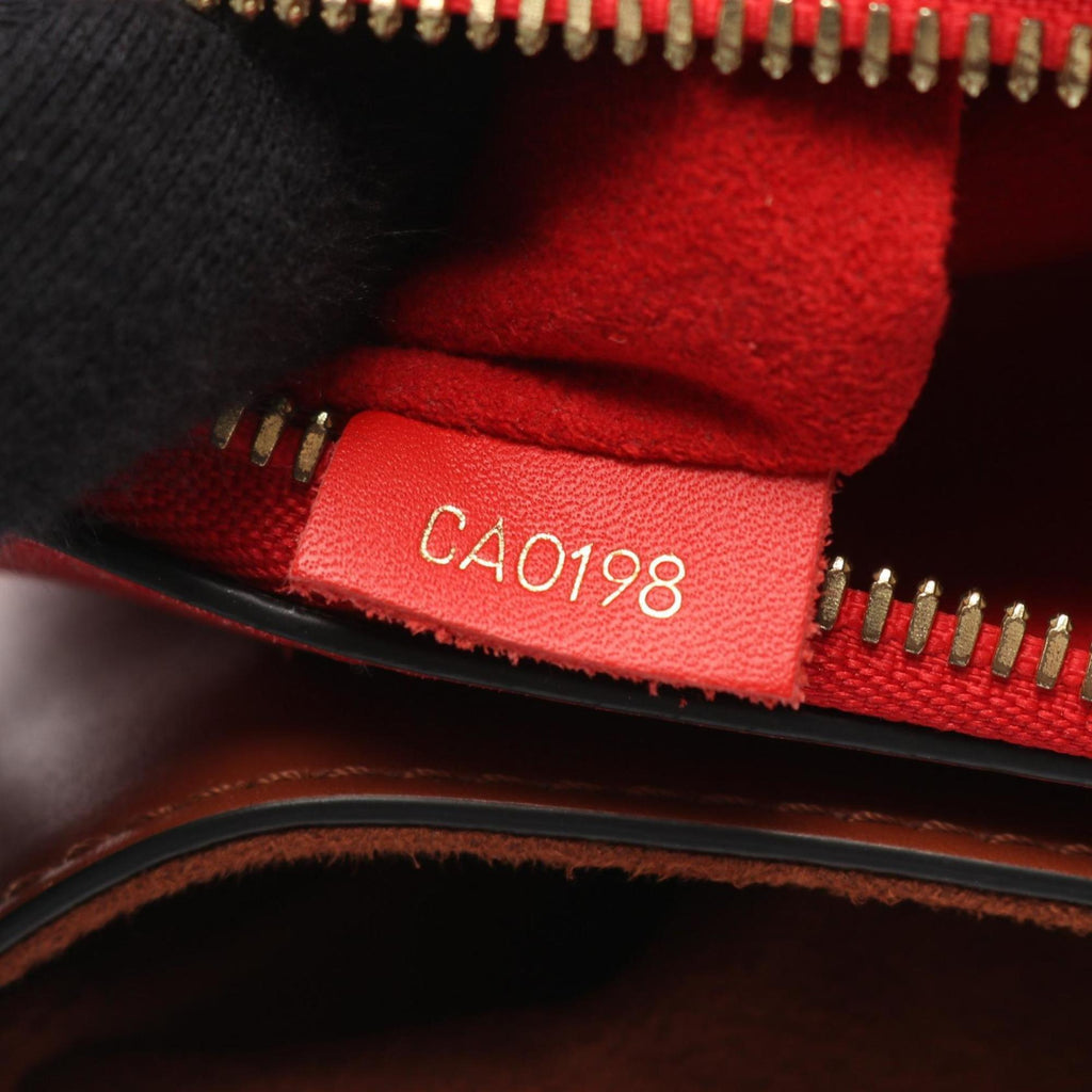 Louis Vuitton Black Brown Monogram Red Color Rouge Coated Canvas Leather Handbag (Pre-Owned)