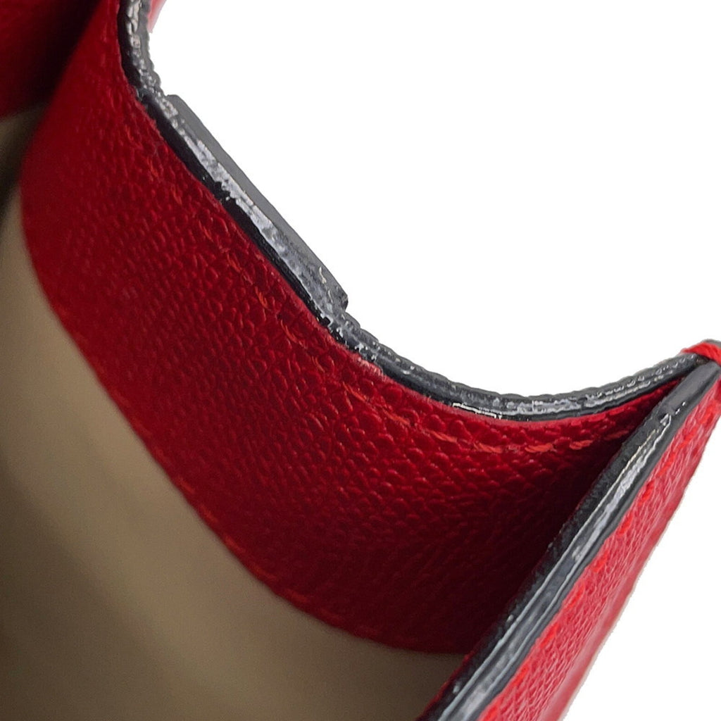 Valextra Pink Red Color Leather Handbag (Pre-Owned)