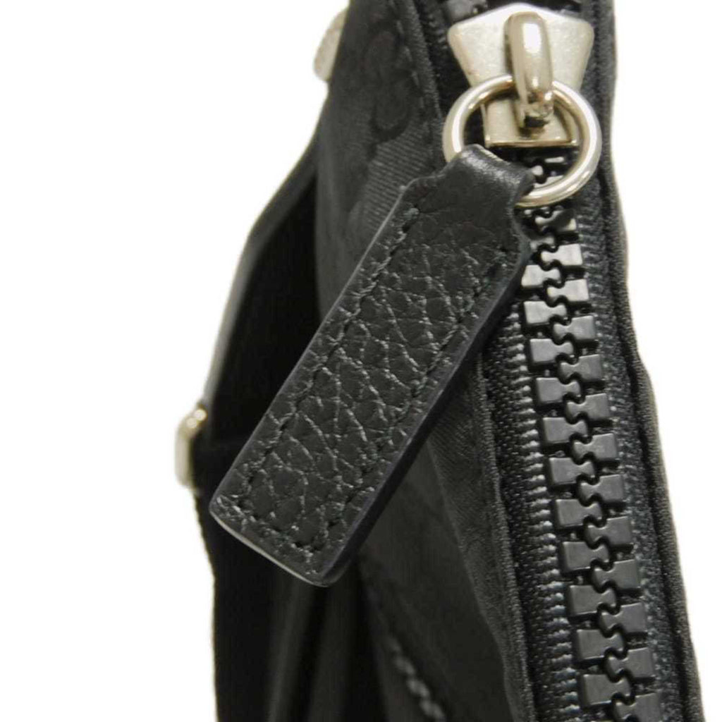 Gucci Black Nylon Gg Canvas Leather Messenger Bag Shoulder Bag (Pre-Owned)
