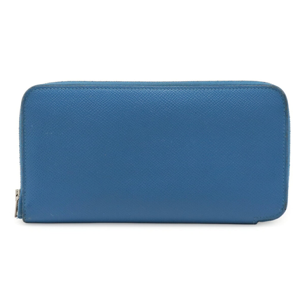Hermes Silk'in Blue Epsom Leather Silk Long Wallet (Bi-Fold) (Pre-Owned)