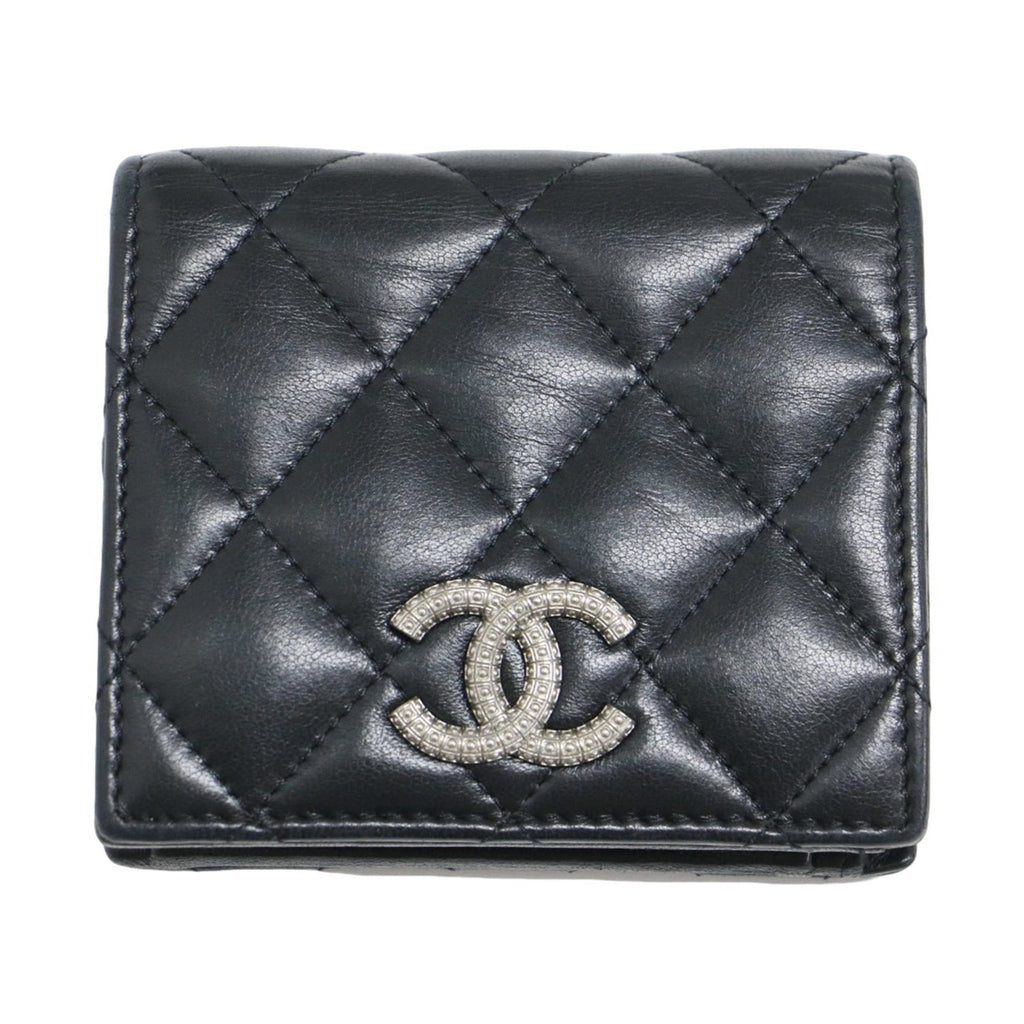 Chanel Black Leather Wallet (Bi-Fold) (Pre-Owned)