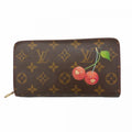 Louis Vuitton Brown Red Color Long Wallet (Bi-Fold) (Pre-Owned)