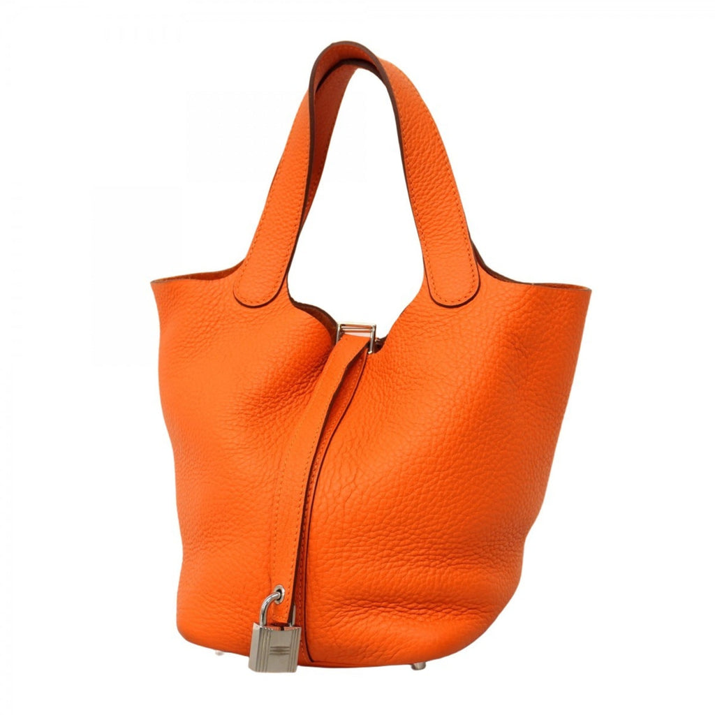 Hermes Orange Taurillon Clemence Leather Handbag (Pre-Owned)