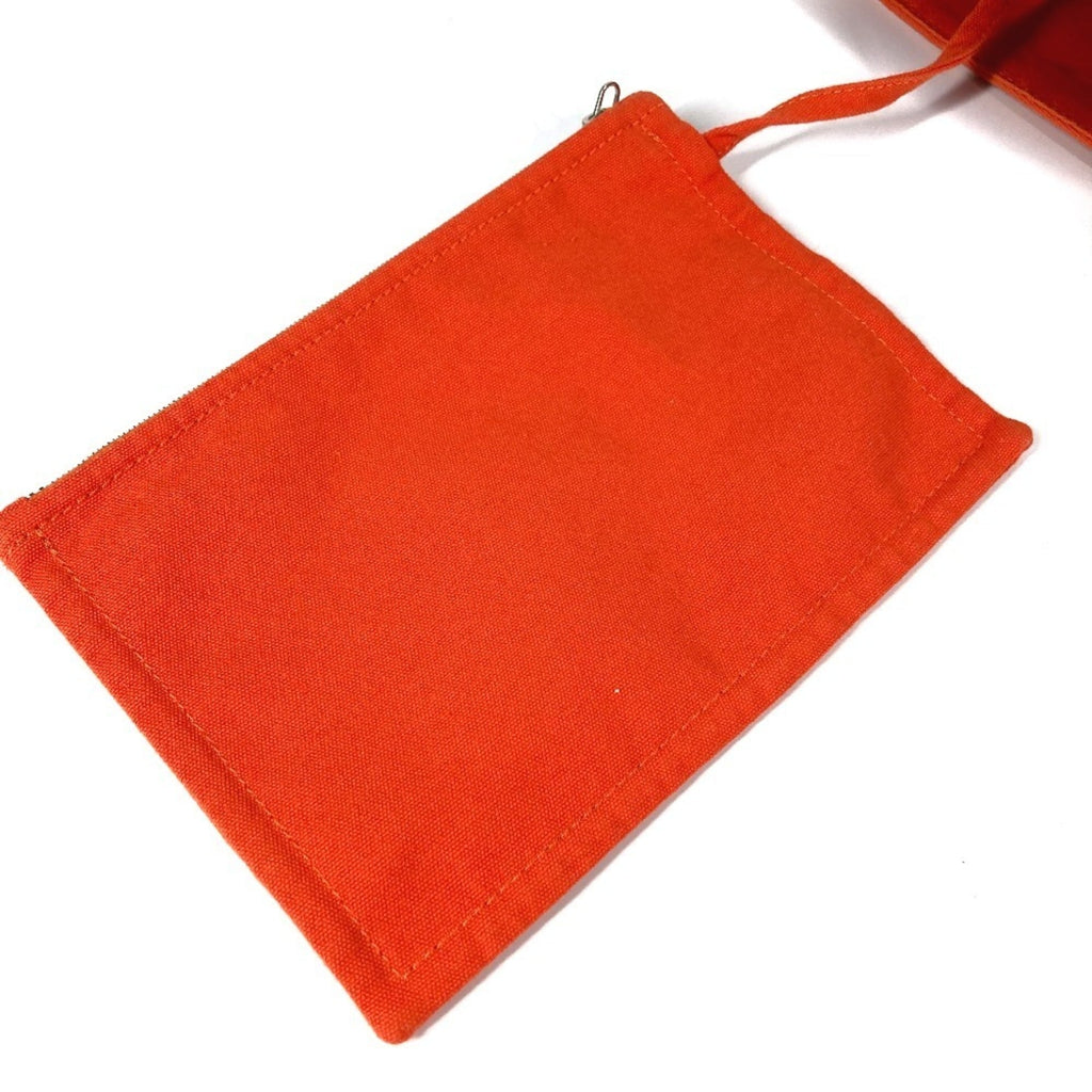 Hermes Orange Cotton Boston Bag Handbag Shoulder Bag Tote Bag (Pre-Owned)
