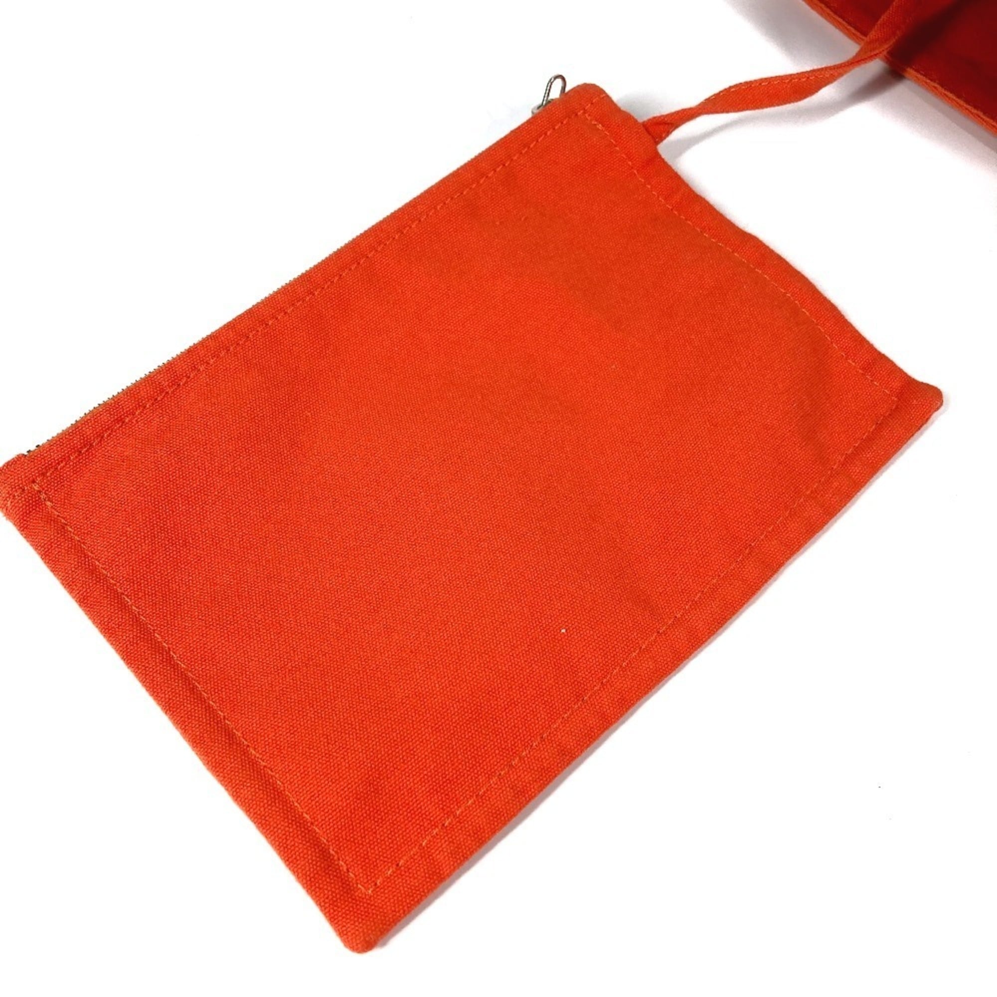 Hermes Orange Cotton Boston Bag Handbag Shoulder Bag Tote Bag (Pre-Owned)