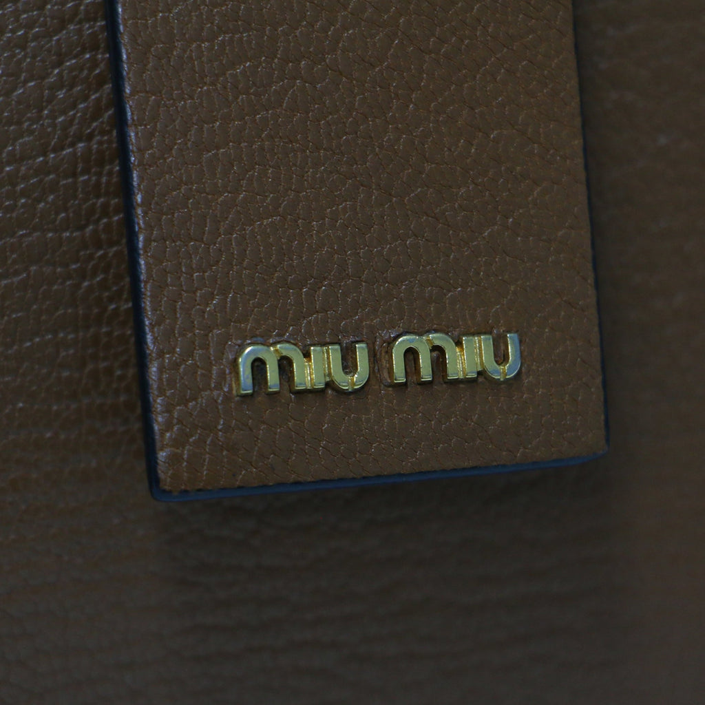 Miu Miu Brown Orange Leather Handbag Shoulder Bag (Pre-Owned)