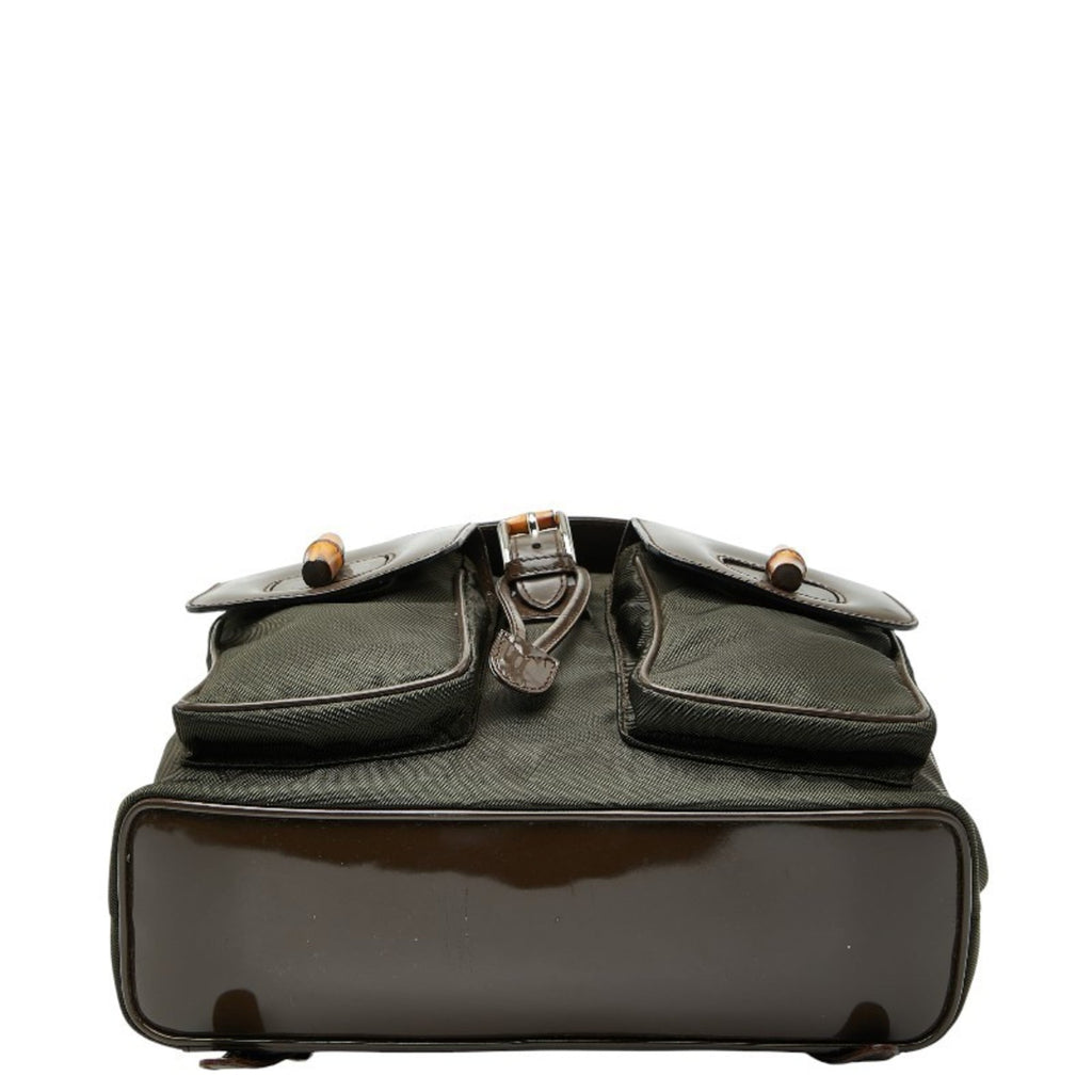 Gucci Brown Nylon Patent Leather Backpack (Pre-Owned)