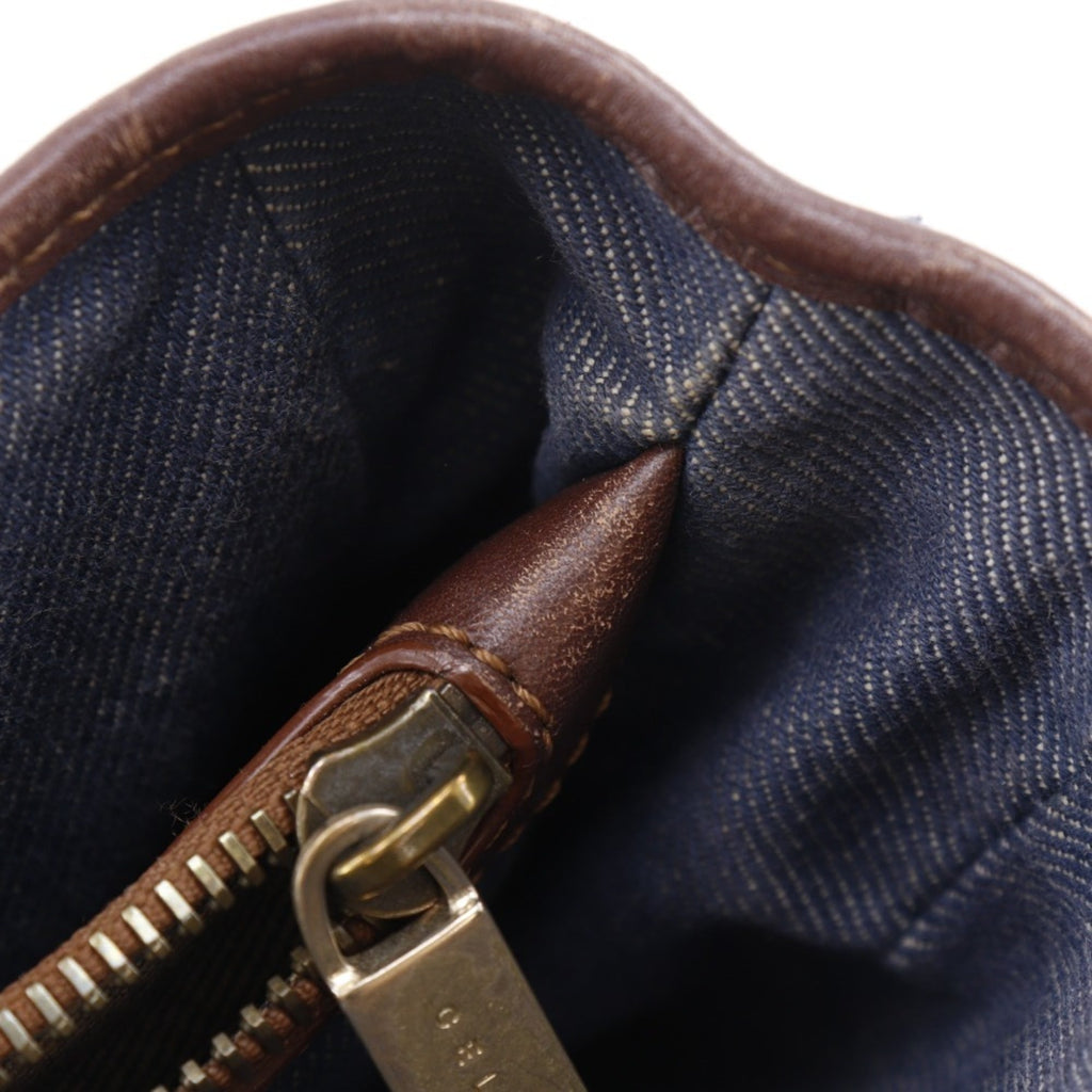 Celine Macadam Blue Brown Denim Handbag (Pre-Owned)