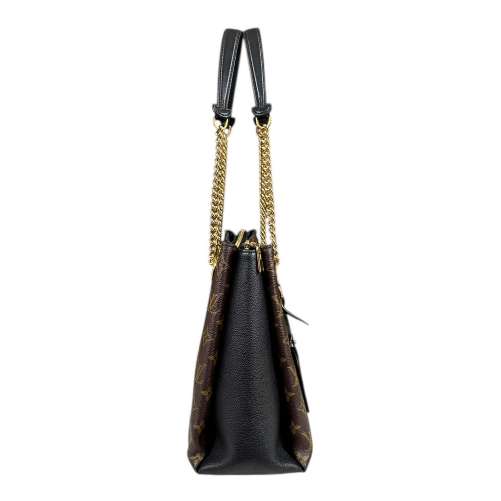 Louis Vuitton Black Brown Monogram Canvas Tote Bag (Pre-Owned)