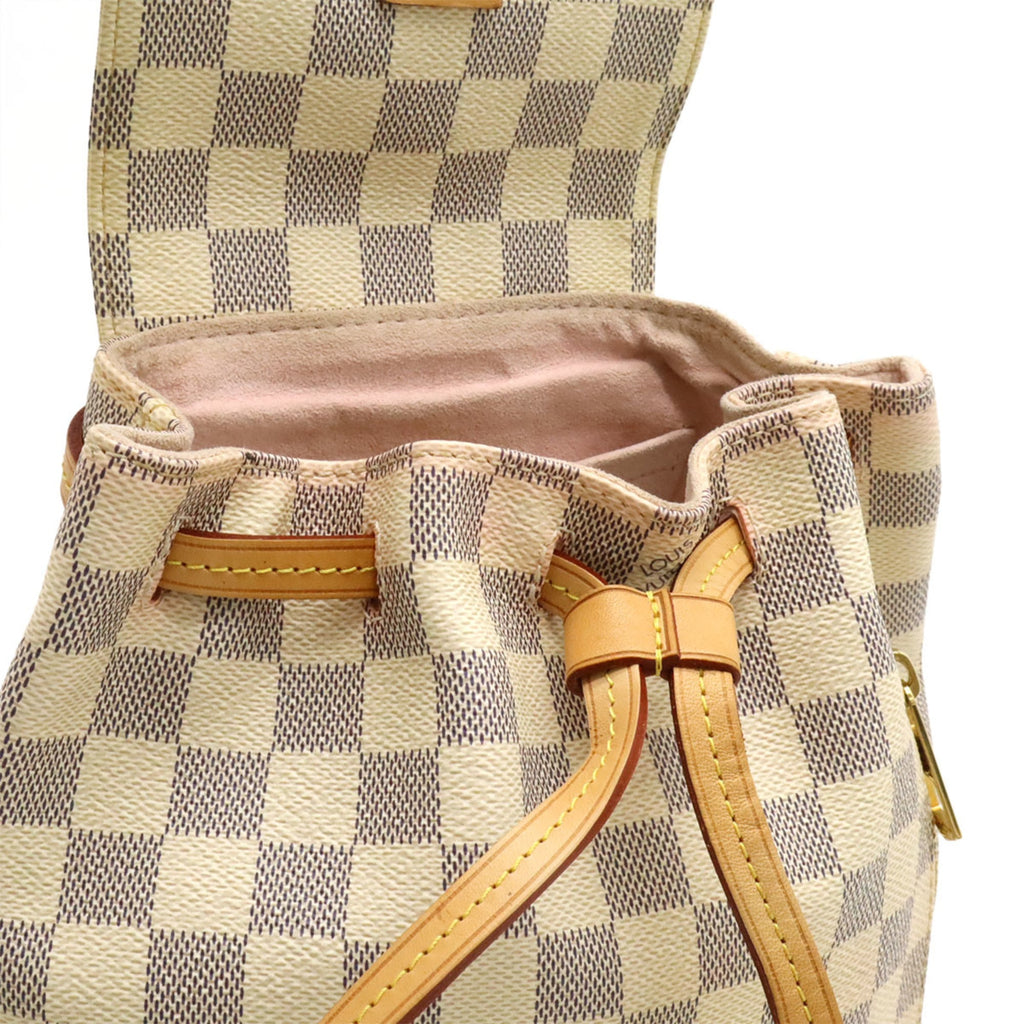 Louis Vuitton Ivory Damier Azur Canvas Backpack Shoulder Bag (Pre-Owned)