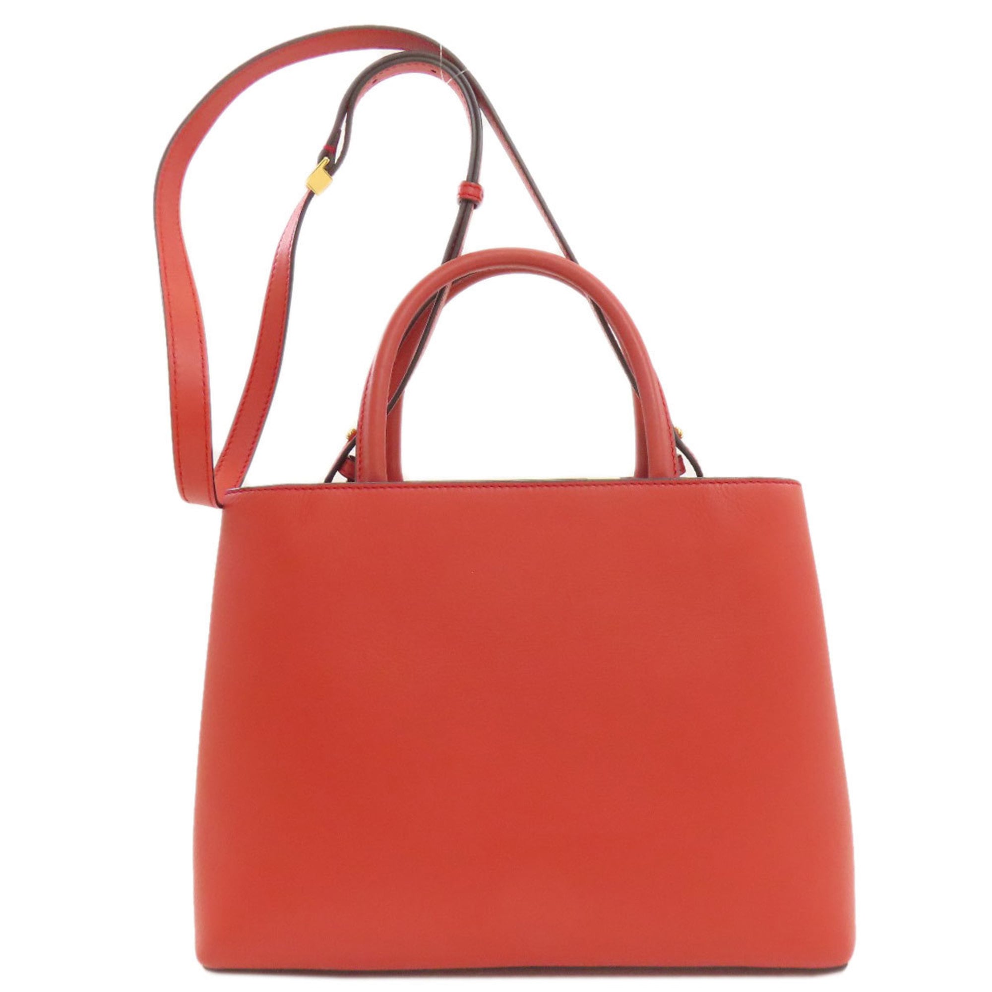Fendi Red Color Leather Handbag (Pre-Owned)