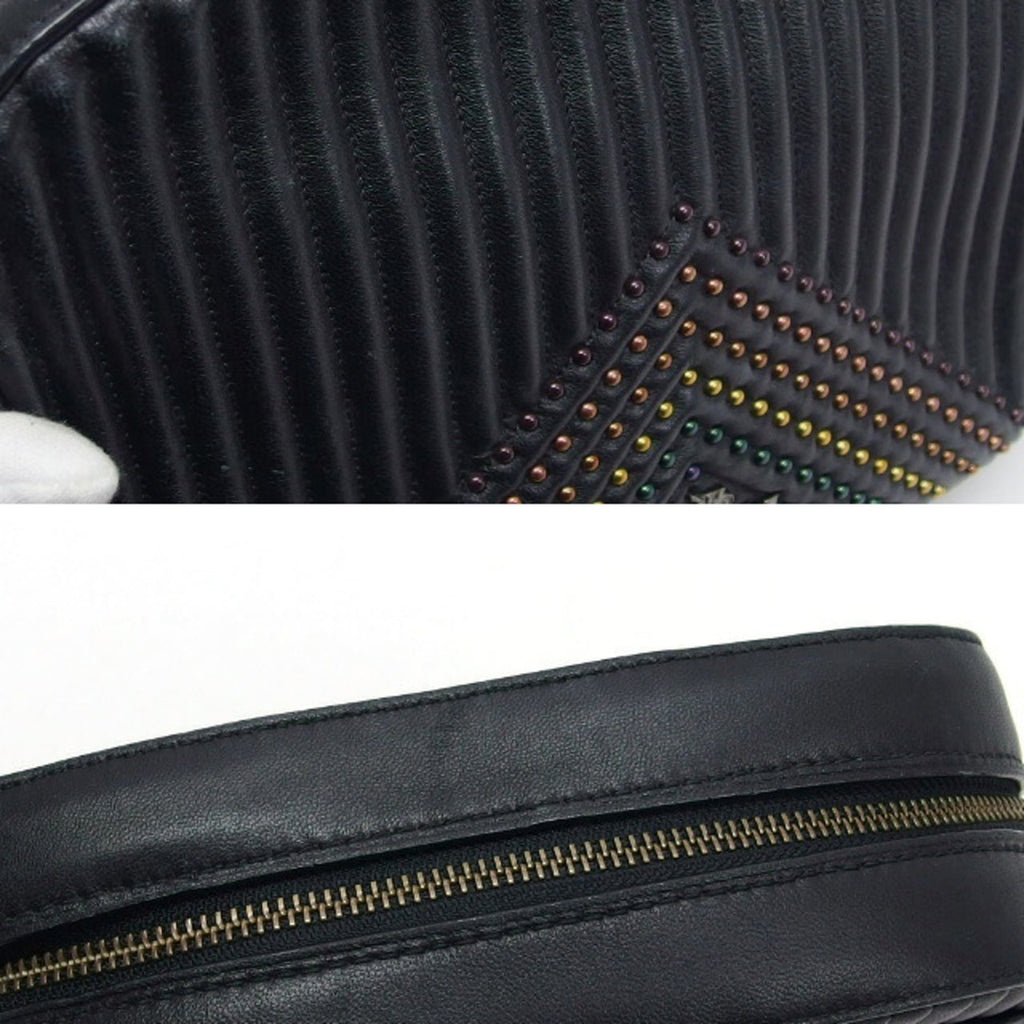 Coach Black Leather Clutch Bag Shoulder Bag (Pre-Owned)