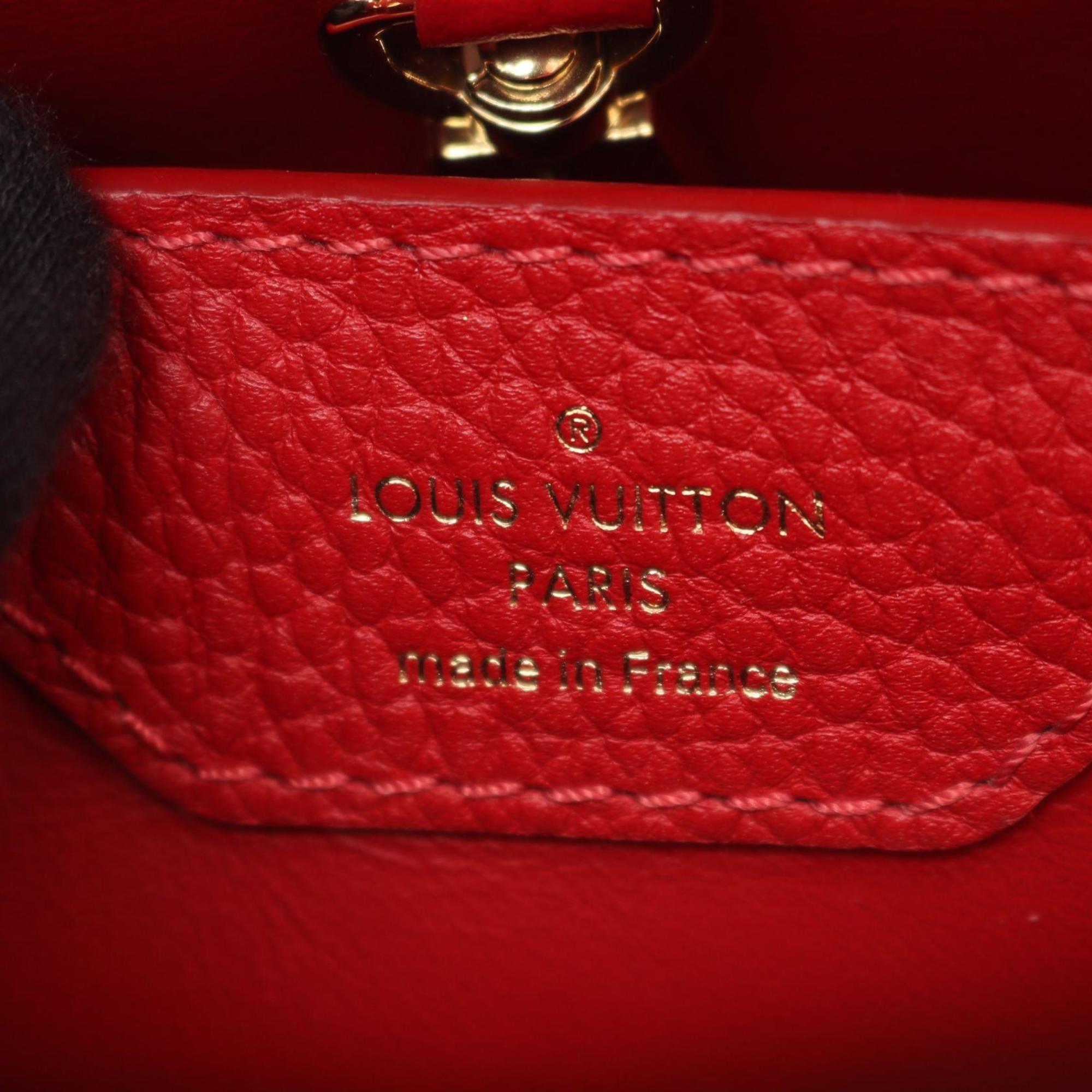Louis Vuitton Red Color Sacrlet Leather Handbag (Pre-Owned)