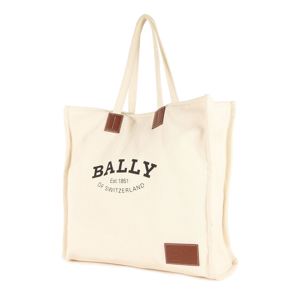 Bally Ivory Canvas Tote Bag (Pre-Owned)