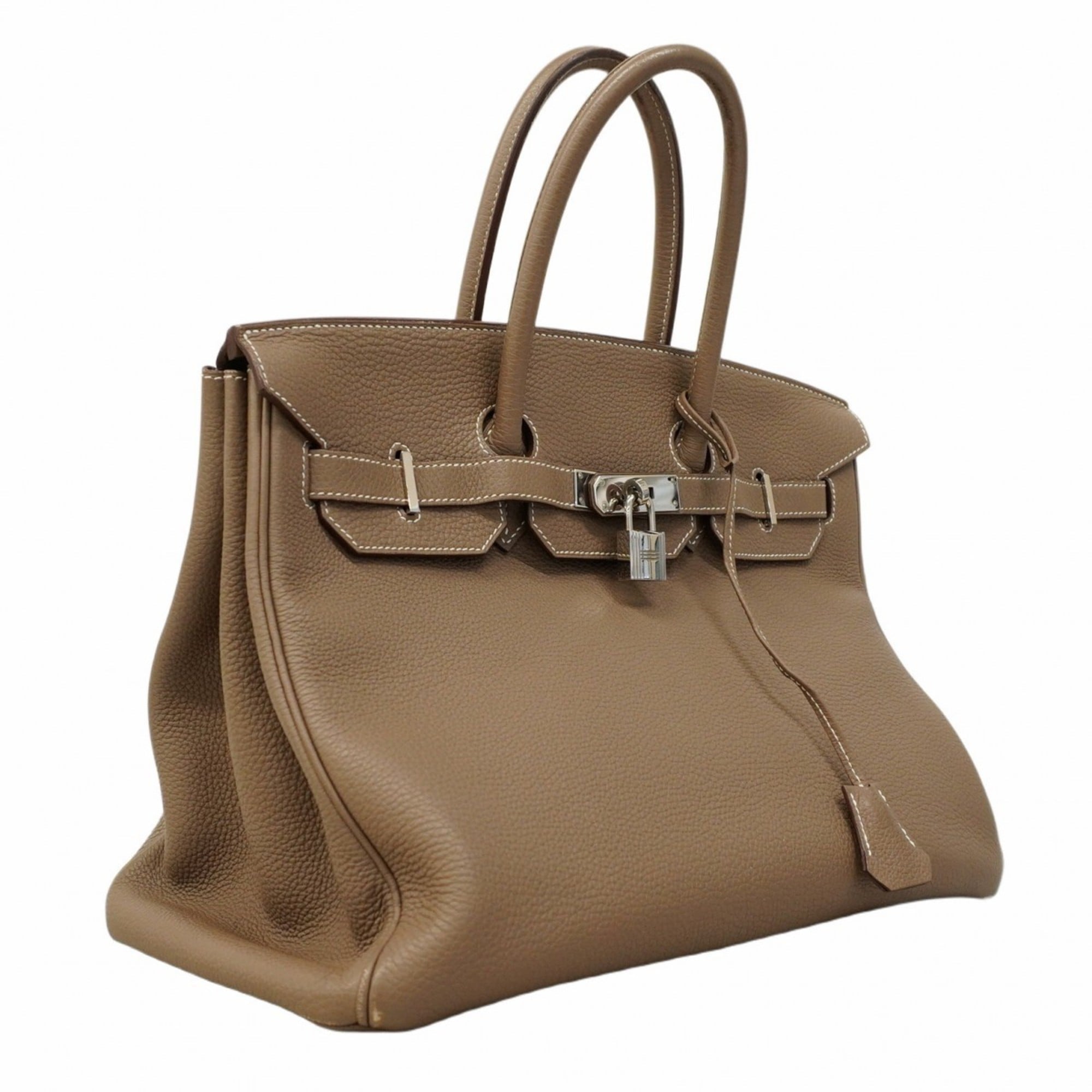 Hermes Etoupe Gray Togo Leather Handbag (Pre-Owned)