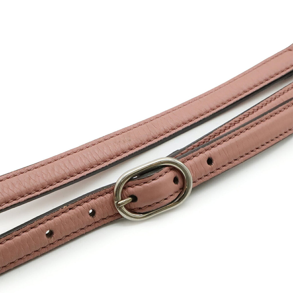 Gucci Pink Bamboo Leather Handbag Shoulder Bag (Pre-Owned)