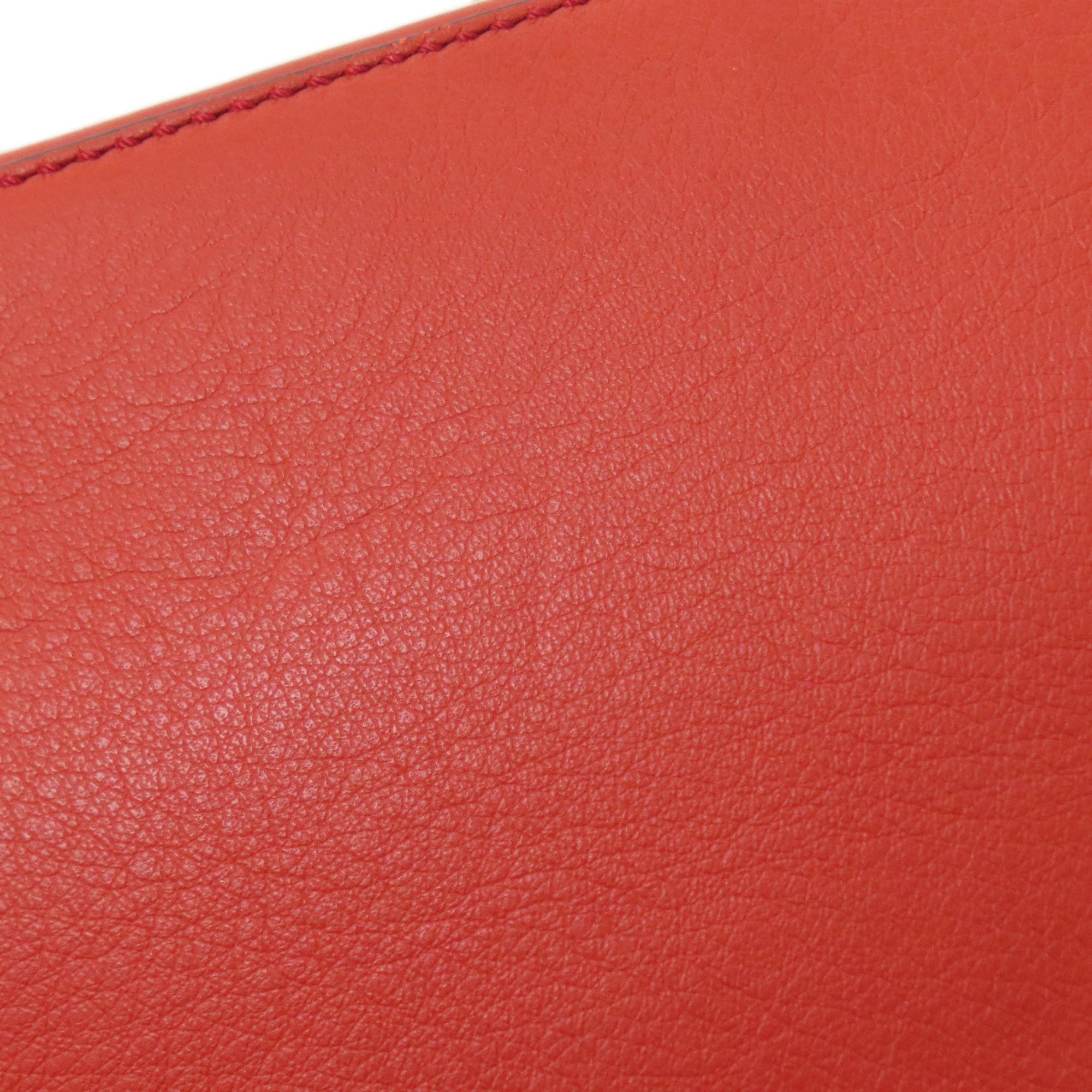 Fendi Red Color Leather Handbag (Pre-Owned)
