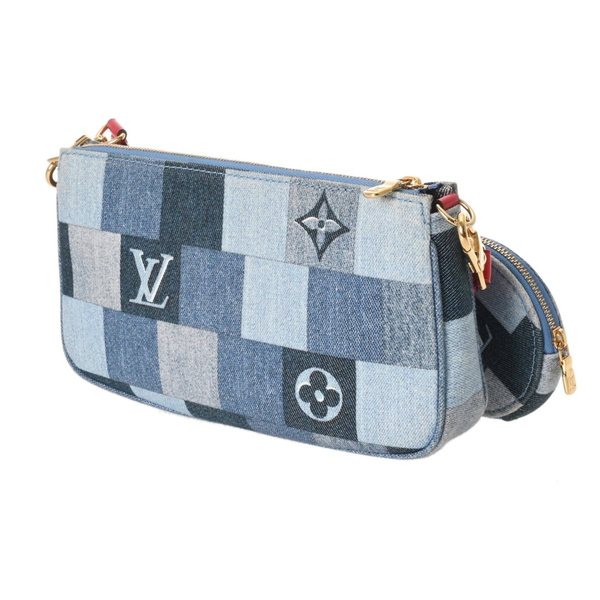 Louis Vuitton Blue Monogram Denim Pochette Shoulder Bag (Pre-Owned)