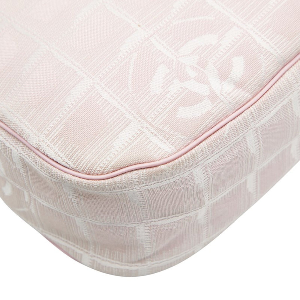 Chanel Pink Nylon Leather Shoulder Bag (Pre-Owned)