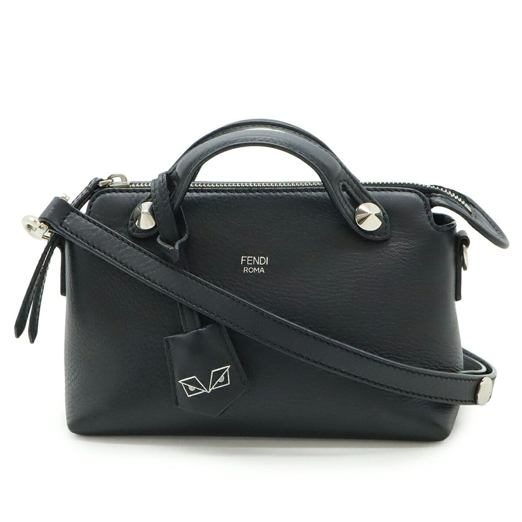 Fendi By The Way Black Leather Handbag Shoulder Bag (Pre-Owned)