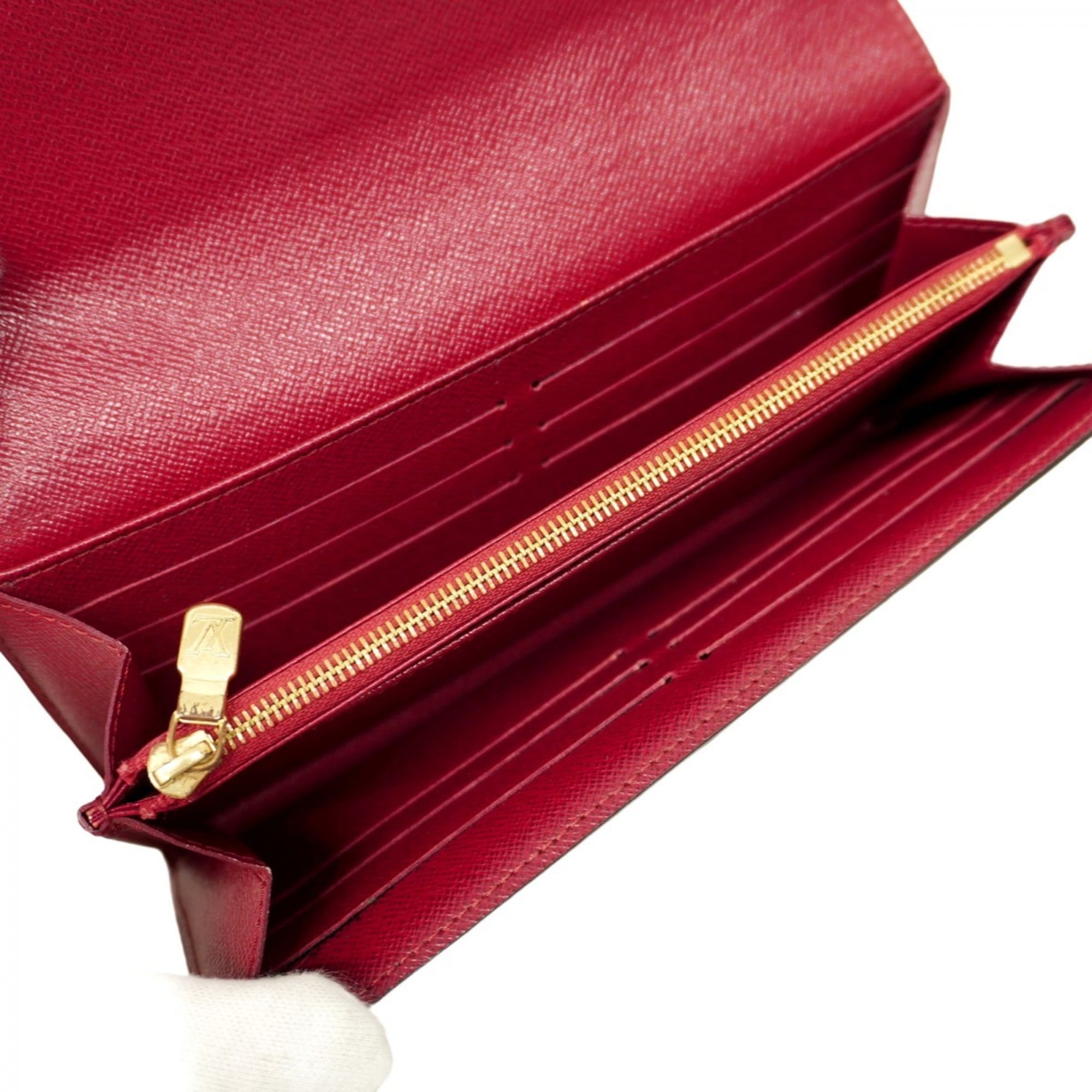 Louis Vuitton Brown Fuchsia Long Wallet (Bi-Fold) (Pre-Owned)